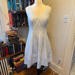 Light blue shimmer cocktail bridal shower dress